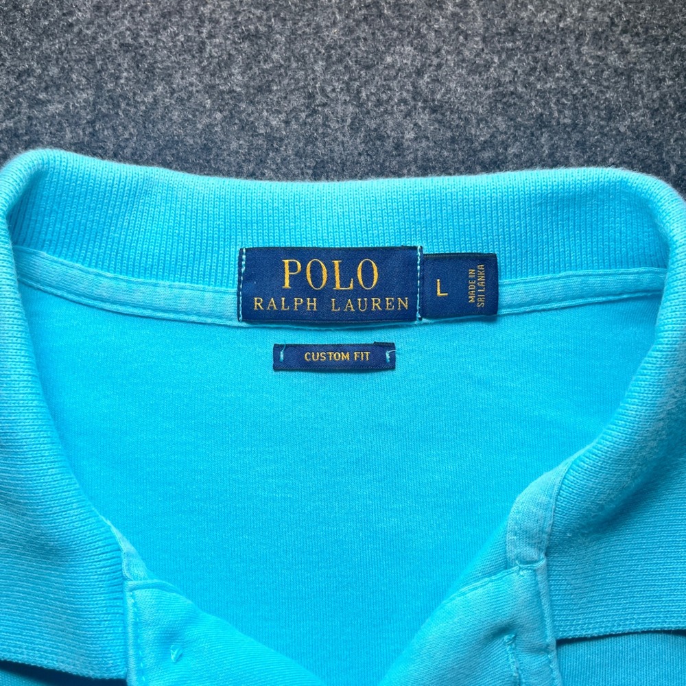 Polo Ralph Lauren Polo Shirt Mens L Blue Excellent Cotton Short Sleeve - Picture 2 of 7